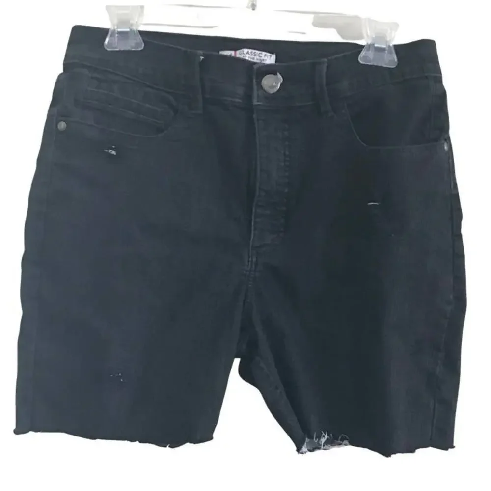 Lee Classic Fit Black Cutoff Denim Jean Shorts Size 10